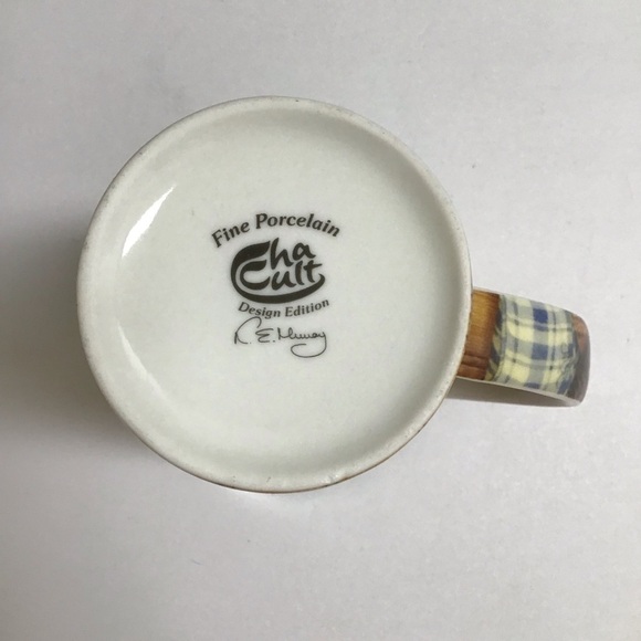 Cats Coffee Mug Porcelain Sleepy Kittens Tea Cup 5 1/2” Tall Designer Cha Cult - Picture 2 of 15